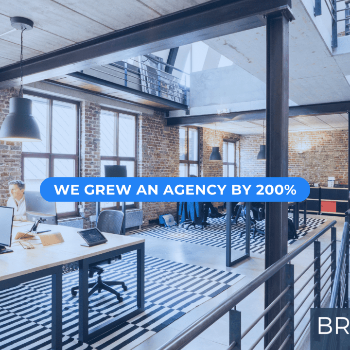 image of agency with text overlay reading "we grew an agency by 20%"